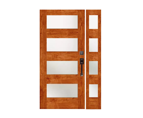 Mahogany Fiberglass Craftsman Door Main Door With Sidelites