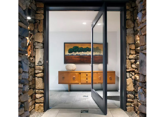 modern steel pivot doors