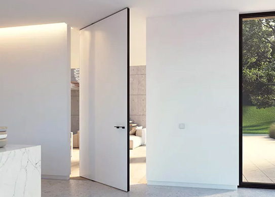 white pivot door